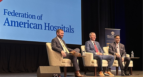 original Additional GPO Panel of HealthTrust Executives: (from left) Eric Swaim, Senior Vice President, Strategic Sourcing, Jeff Easterling, CEO of AdvantageTrust and Aashish Shah, M.D., J.D., Chief Medical Officer and Senior Vice President of HealthTrust