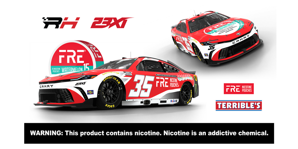 FRE® Nicotine Pouches Partners with 23XI Driver Riley Herbst to
