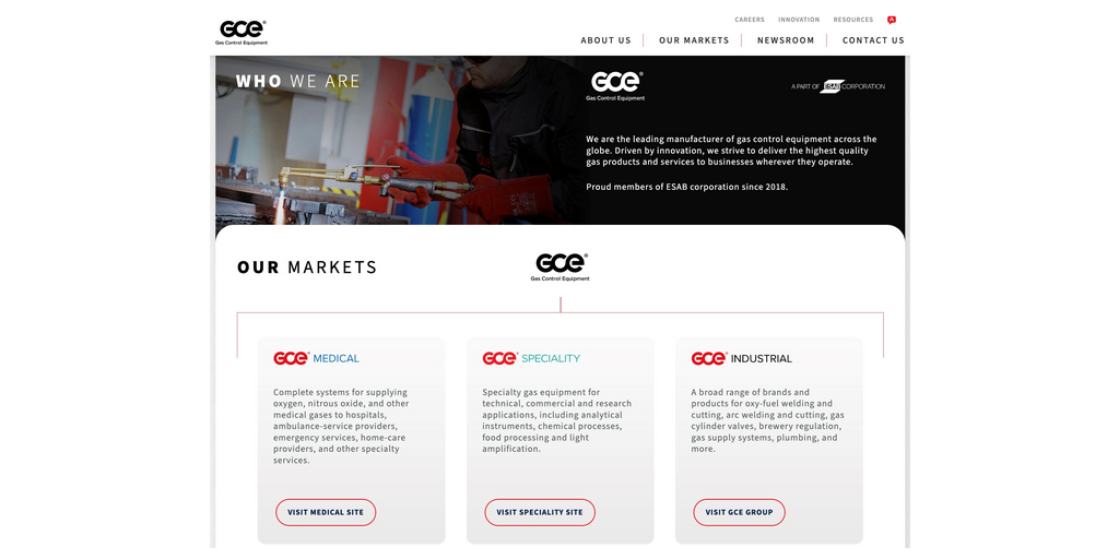  GCE® lancia il sito Gascontrol.com in cui presenta il suo portafoglio completo di soluzioni di controllo dei gas per applicazioni specializzate, mediche e industriali