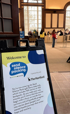 Send Silence Packing welcome sign