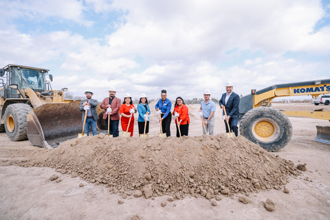 original Groundbreaking for Lucia at Brooks (Photo Credit: The NRP Group) (L-R) Salvador Valdez, Constituent Services Director, Office of City Council, Councilmember Phyllis Viagran; Jason Arechiga, Sr VP of Development, The NRP Group; Rebecca Viagran, President & CEO, South Texas Business Partners; Connie Gonzalez, Chief Strategy Officer, Brooks; Alicia Sebastian, President, Board District 2, SAISD; Debra Guerrero, Sr VP of Development, The NRP Group; Phillip Schuholz, Senior Vice President, Origin Investments; Derrich X. Rodriguez, Senior Vice President and Senior Relationship Manager, PlainsCapital Bank