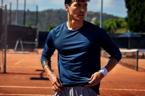 COOLMAX CloakFX™ fiber, the latest innovation from The LYCRA Company, helps garments appear drier by minimizing visible sweat marks and delivering moisture-wicking, cooling performance. Photo credit:  The LYCRA Company