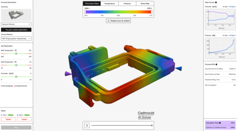 Découvrez Cadmould AI Solver en action : le premier grand modèle d’ingénierie (LEM) au monde dédié au moulage par injection plastique. En quelques secondes seulement, il prédit le comportement du remplissage, les pressions, les vitesses de cisaillement et la distribution de la température, permettant ainsi aux ingénieurs d’explorer davantage de variantes de conception plus rapidement que jamais.