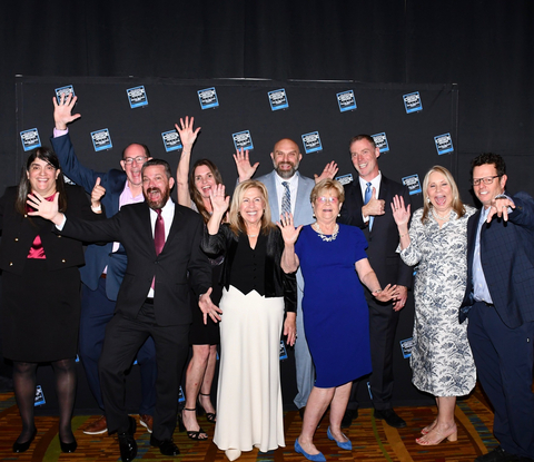 FNBCC President & CEO Shaun Williams (front left) celebrates with the Bank's leadership at the Palm Beach Post's Community Choice Awards after winning "Best Bank in Palm Beach County."
