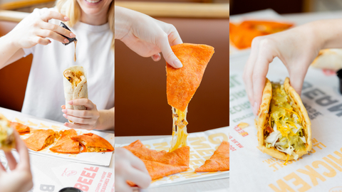 Try the new Fuego Fuel Line: Chipotle Crema Chicken & Potato Burrito, Chipotle Crema Chicken Quesadilla with Spicy Cayenne Tortilla, and Creamy Jalapeño Muchaco. Can you handle the heat?