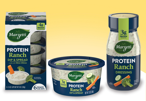 New Marzetti Protein Ranch dressing and dip will be available at major grocery stores nationwide this Spring.