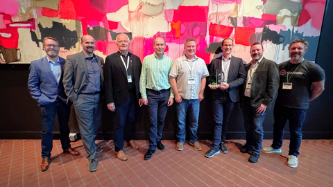 This year’s Broadband Forum Distinguished Fellow Award winner (Manuel Paul) joined by previous winners of the award.