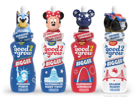 In celebration of America’s 250th birthday, good2grow is launching anniversary-edition BIGGER bottles featuring four iconic U.S. national monuments. The brand will also kick off a nationwide sweepstakes on April 1 to send one family on a trip to experience one of the landmarks in person.