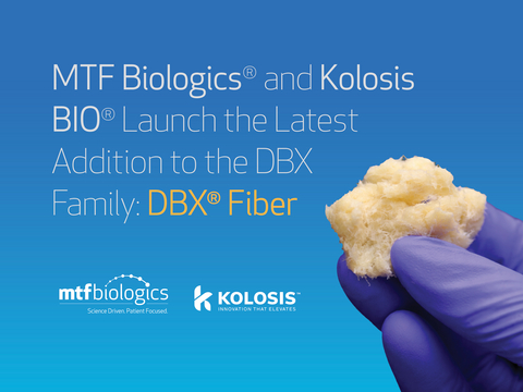 MTF Biologics and Kolosis BIO Launch the Latest Addition to the DBX Family: DBX Fiber