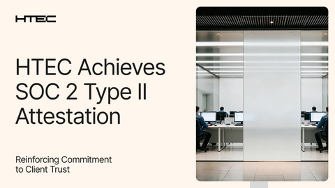 HTEC today announced that it has successfully achieved a SOC 2 Type II attestation, audited by Deloitte, demonstrating the company's commitment to maintaining high standards in security, availability, and confidentiality.