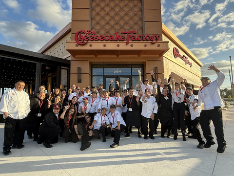 original The Cheesecake Factory Cypress, TX training team celebrates.