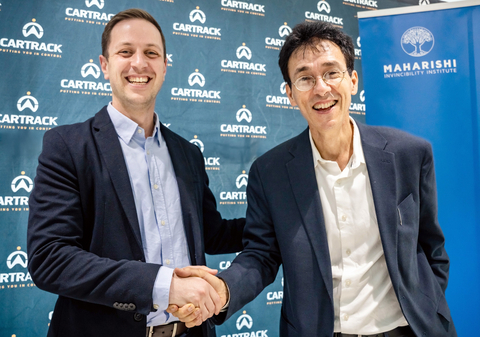 PARTNERS IN PURPOSE: A long-term partnership sealed with purpose, Cartrack SA CEO, Joshua Victor (left), and Maharishi Invincibility Institute Co-Founder and CEO, Dr Taddy Blecher, join forces to open doors and create opportunities for the next generation. Picture: SUPPLIED