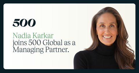 original Nadia Karkar Joins 500 Global as Managing Partner