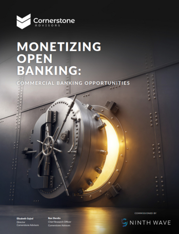 original Cornerstone Advisors report on Monetizing Open Banking, sponsored by Ninth Wave