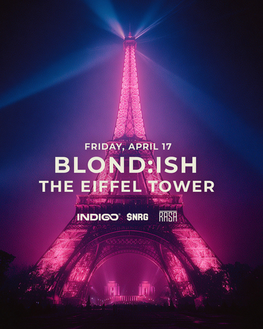RASA World Makes Its Paris Debut in Partnership with INDIGO Fund. The Venue Is the Eiffel Tower. The Music Is BLOND:ISH. An invitation-only evening of music, culture, and community inside the Salon Gustave Eiffel, 57 meters above Paris.