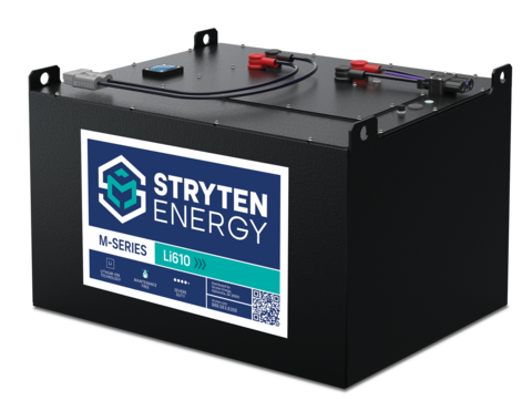 original Stryten Energy's M-Series Li610 lithium-ion battery for material handling applications.