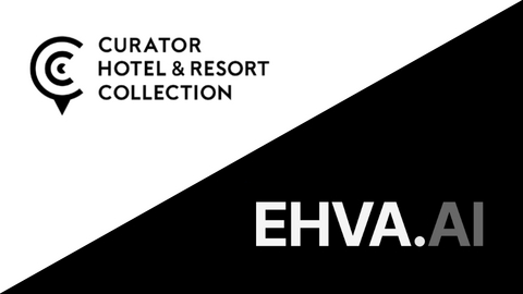 original Curator Hotel & Resort Collection logo x EHVA.AI logo.
