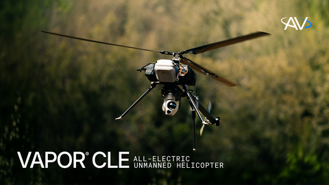 AV’s VAPOR® Compact Long Endurance (CLE) unmanned aircraft system—an all-electric VTOL platform – was selected for the Army’s Medium Range Reconnaissance program. (Photo AV)