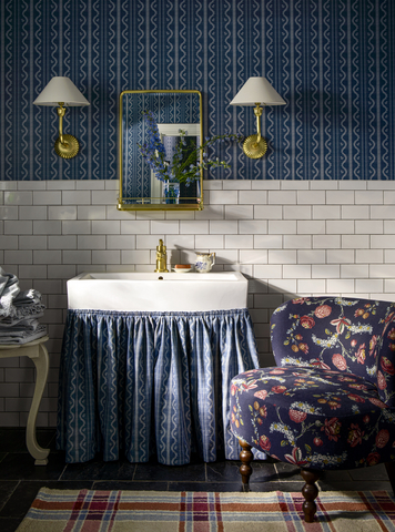 thumbnail The Blue Bathroom of the GreenRow Lake House at the Inn At Serenbe (Photo: GreenRow)