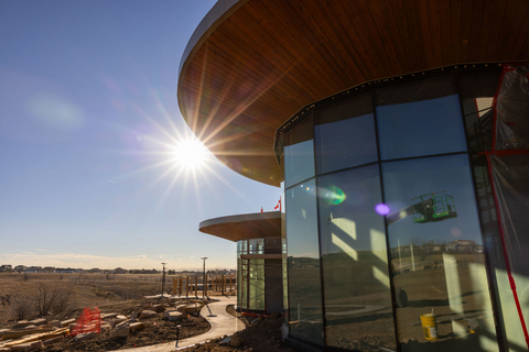 thumbnail The Anythink Nature Library in Thornton, Colo., captures natural light through its curved glass exterior, designed to blend into the surrounding plains. Set to open in August of 2026, the space will host free programs supported by the Anythink Foundation’s $250,000 Kinship Campaign. (Courtesy of GH Phipps Construction)
