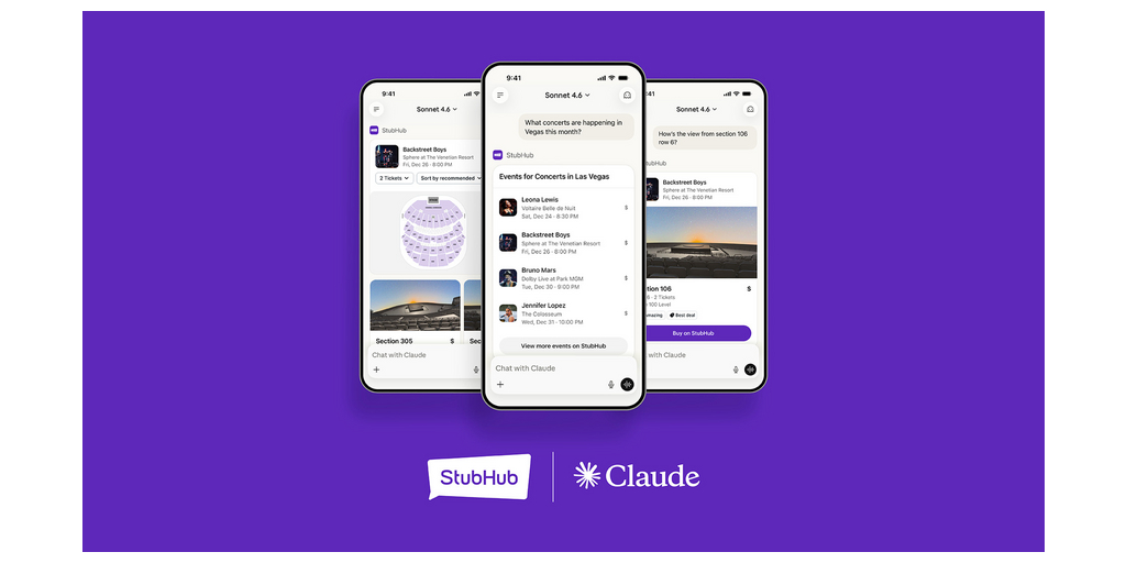 StubHub Brings Live Event Discovery to Anthropic’s Claude