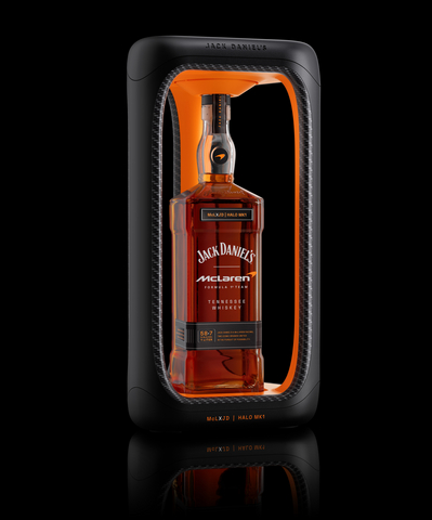 original Jack Daniel’s Halo MK1 Tennessee Whiskey, a collaboration with the McLaren Mastercard Formula 1 Team, is the most premium and limited global release in Jack Daniel’s history.