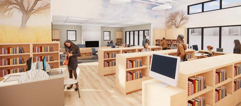 original Conceptual interior image of the Northglenn Express Library, part of Anythink Libraries’ expanding access model designed to meet customers where they are with convenient, self-service spaces. This image is for illustrative purposes only and does not represent the final design or rendering of the Northglenn Express Library. 