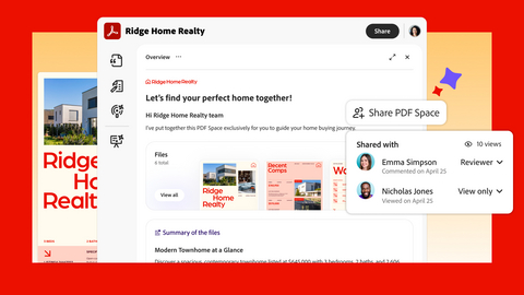 The productivity agent powers new sharing and publishing capabilities in PDF Spaces, an AI-powered workspace where you can combine files, links and notes to do research, get insights and create content.