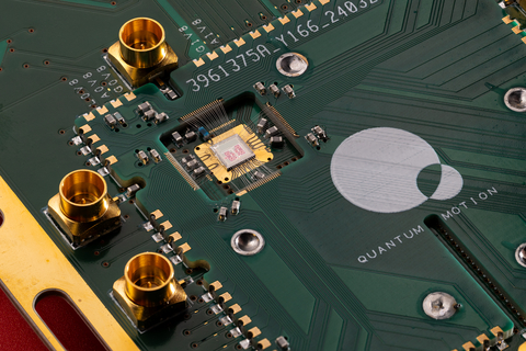 thumbnail Quantum Motion silicon chip mounted on a PCB
