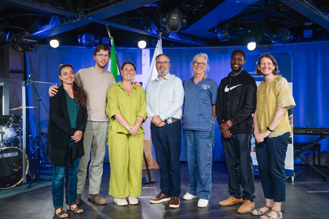 original Pictured Left to Right: Zoey Przekurat, Johan Heuver, Ayla Lopez, Matthew Murray (Global Mercy Managing Director), Hilary Thuring, Stephen Momanyi, and Suzanne Thomas accepting on behalf of Katie Henderson.