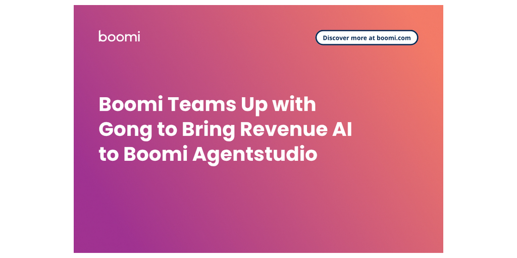  Boomi collabora con Gong per portare Revenue AI al Boomi Agentstudio