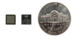 Photograph of the MLX200 chip with a five-cent coin for size reference