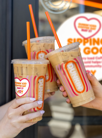 original On Wednesday, May 27th, guests can sip with purpose on Dunkin' Iced Coffee Day: $1 from every iced coffee and cold brew sold at participating Dunkin' locations nationwide will be donated to the Dunkin' Joy in Childhood Foundation.