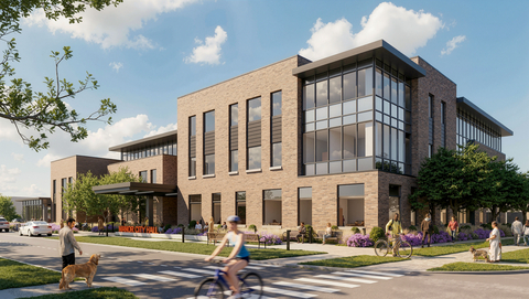 original A rendering of the future Manor City Hall, part of the Manor Town Center development along US-290. Construction is set to begin this fall, with the facility expected to open in mid-2028. Hunt Real Estate & Infrastructure is serving as the City's P3 developer for the project. Rendering by PGAL.