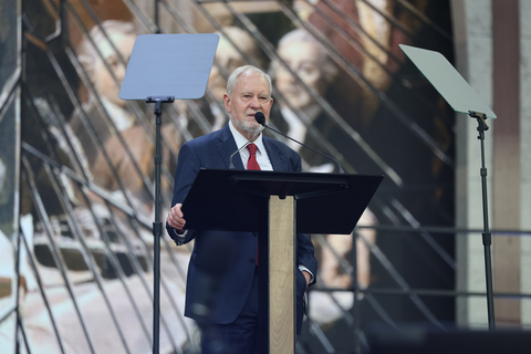 original Hillsdale College President Larry P. Arnn speaks at Rededicate 250.