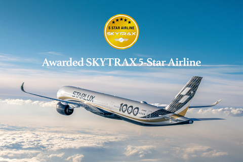 STARLUX Airlines was awarded the SKYTRAX 5-Star Airline rating for the second consecutive year, marking another milestone six years after its inaugural flight.
