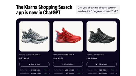 original The Klarna Shopping Search app is live in ChatGPT