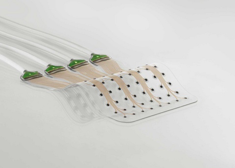 original Neurosoft Bioelectronics' soft, stretchable brain-computer interface, which sits on the surface of the cortex without penetrating brain tissue. Credit: Jimmy Ravier / CC BY.