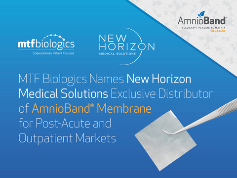 MTF Biologics and New Horizon Medical Solutions are collaborating to advance care provided by wound care specialists, podiatrists, and mobile care practitioners.