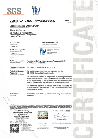 original Silicon Motion Achieves ISO 26262 Certification for Automotive Applications