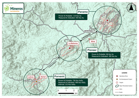Figure 1. Location Initial 2026 Drill Results at Nicaragua Property