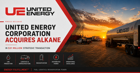 original United Energy Corporation (“United” or the “Company”) today announced the acquisition of Alkane Modus Vis Inc and subsequent purchase of assets from Alkane Midstream (collectively, the “Alkane Acquisition”) in a transaction valued at approximately $31 million, consisting of cash, assumed debt, seller financing, and equity consideration. The transaction carries an effective date of April 30, 2026.