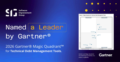 original This graphic was published by Gartner, Inc. as part of a larger research document and should be evaluated in the context of the entire document. The Gartner document is available upon request from SOFTWARE IMPROVEMENT GROUP BV