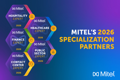 original Specializations are achieved as part of the 2026 Global Partner Program by Mitel partners who demonstrate deep industry expertise, advanced technical and consulting capabilities, and strong business performance.