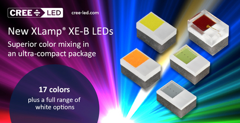 original Smaller LEDs, better blending. Cree LED's XLamp® XE-B LEDs combine a compact footprint with a broad range of colors to deliver smooth, uniform color mixing, enhanced design flexibility and higher optical intensity in space-constrained lighting applications.