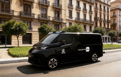 original Illustration of WeRide and Uber’s Robotaxi GXR in Madrid