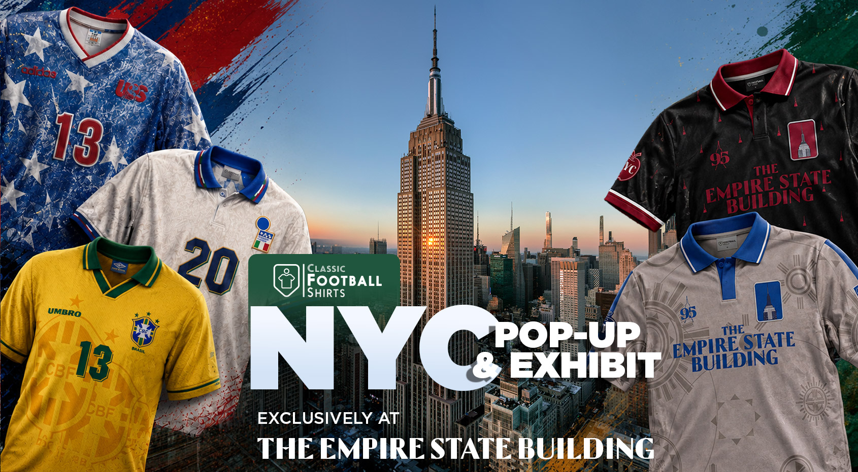エンパイア・ステート・ビルディング展望デッキがサッカーを称える 