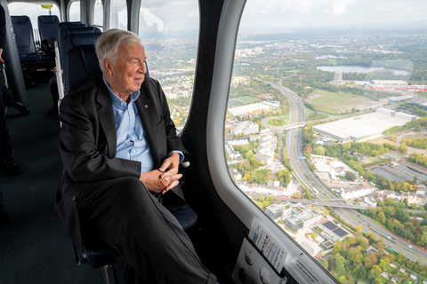 Viking today announced a range of new European river voyage experiences that are now open for booking. Pictured here, Viking Executive Chairman Torstein Hagen on board a Zeppelin airship, an experience featured in two new excursion offerings on select Rhine River itineraries. For more information, visit www.viking.com