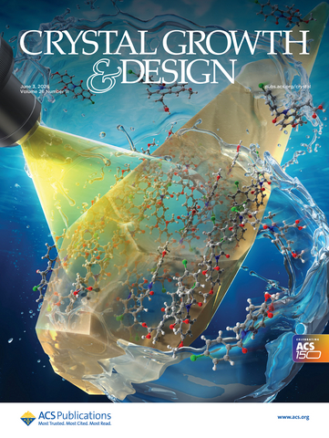 original Cover of the June 2026 issue of Crystal Growth & Design, featuring this research.