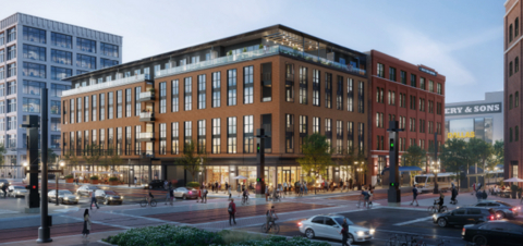 original Rendering of West End Lofts, a 154-unit mixed-income, mixed-use development at 711 and 805 Elm Street in Dallas, Texas.
